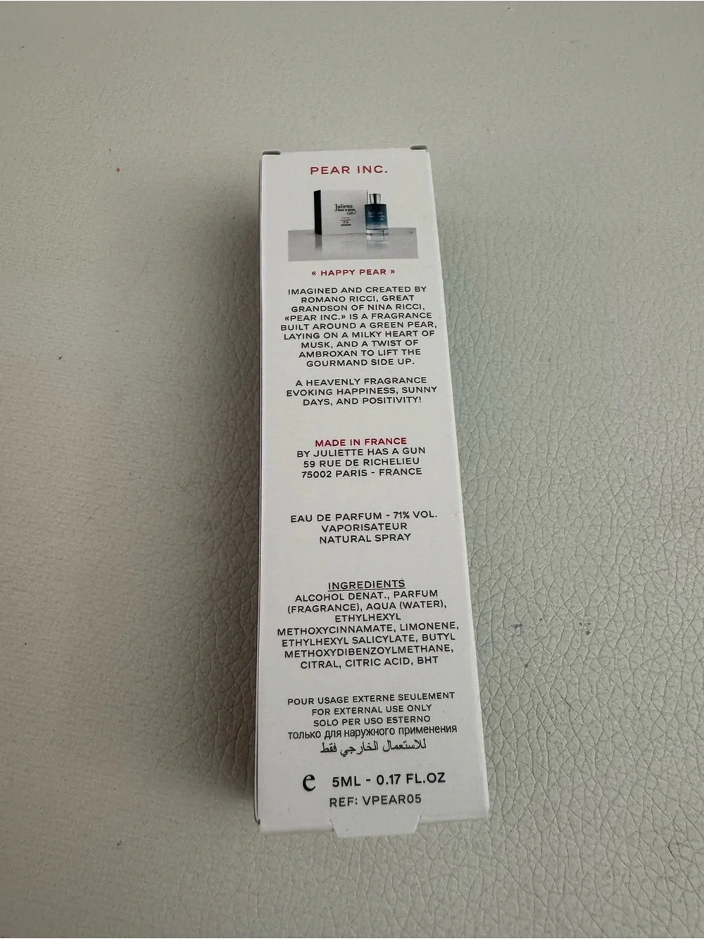 Juliette Has a Gun Pear Inc. Travel Spray